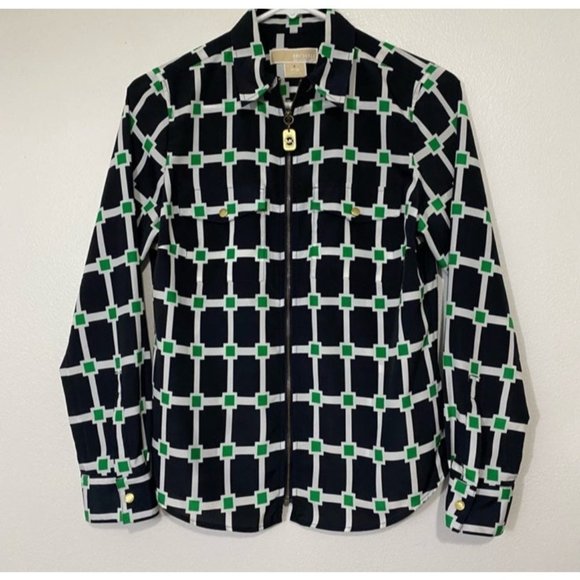 Michael Kors blouse tee top Shirt green blue - Picture 3 of 8